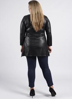 C-356 MAGNA A-LIJN TOP / LEATHER LOOK BASIC ZWART