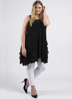 C-321 Side Ruffle Tunic zwart