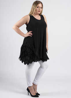 C-321 Side Ruffle Tunic zwart