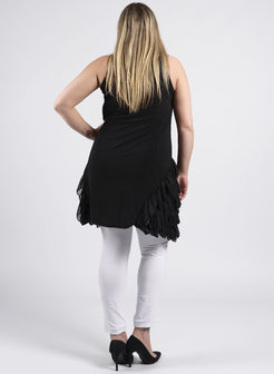 C-321 Side Ruffle Tunic zwart