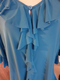 C-2109 - Frill Tunic Solid turquoise