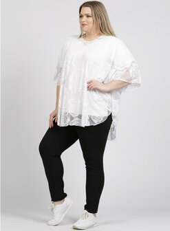 M-0004 - Burnout Roses Print Poncho 002 - White