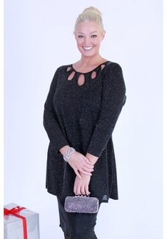 C-371 MAGNA - BLACK GLITTER 082001 - Normal Lurex Glitter Silver (sale artikel worden niet meer geruild of retour gezonden)