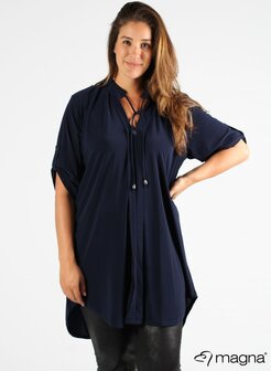 C-2121  MAGNA Flowy String Tunic 017 NAVY