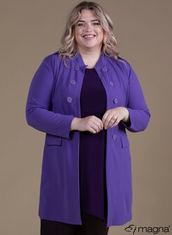 MAGNA BLAZER N-8005 Long Buttoned Blazer 021 Purple