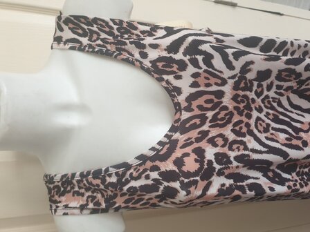 A-Lijn jurk tijger print  bruin/creme