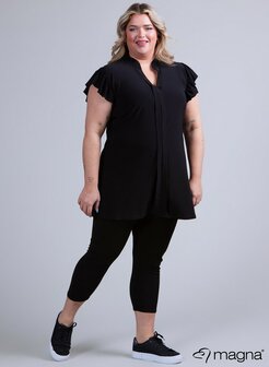 C-2305 Magna Sleeveless Frill Tunic  001 BLACK