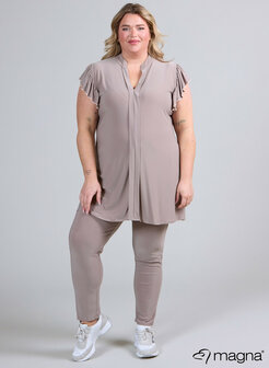 C-2305 Magna Sleeveless Frill Tunic  001 BLACK