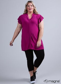 C-2305 Magna Sleeveless Frill Tunic 056 Fucchia
