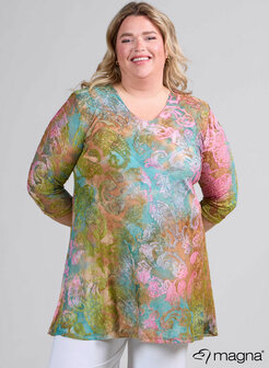 B-6004 - Jaquard Mesh Aline Shirt / Tunic U17075
