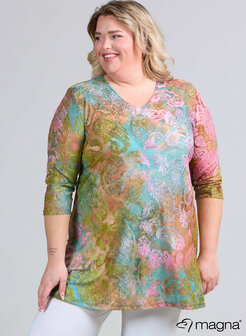 B-6004 - Jaquard Mesh Aline Shirt / Tunic U17075