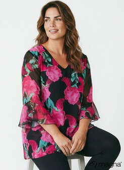 B-2605 T29056 Magenta Green Floral