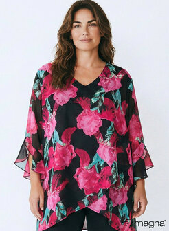 B-2605 T29056 Magenta Green Floral