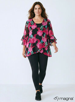 B-2605 T29056 Magenta Green Floral