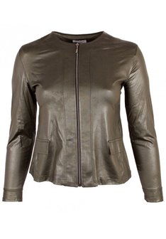 k-31 MAGNA JACKET TELESTO - LEATHERLOOK -(olijf groen) K-31