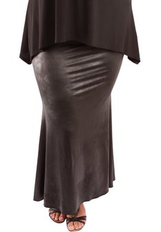 G-26 - LEATHER LOOK ROK - ZWART