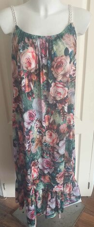 rozen jurk spagetty 