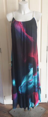 rozen zwart jurk spagetty 
