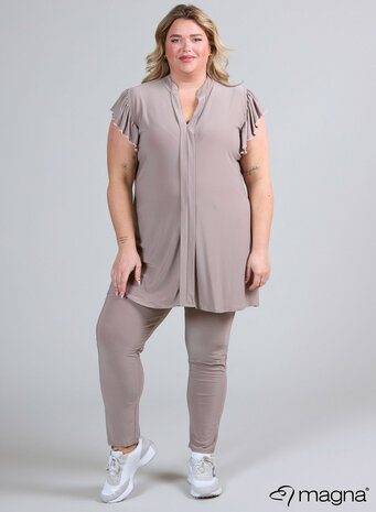 C-2305 Magna Sleeveless Frill Tunic  001 BLACK