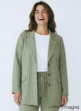N-2601 - Printed Stretchy Heavy Blazer groen