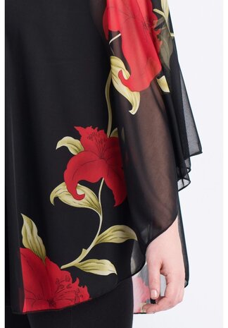 M-04 ROOD BLOEM PONCHO M-04 - 1 MAAT