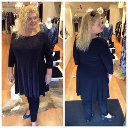 MAGNA JURK/TUNIEK C-6037 - SPARKLE BLACK