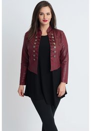 MAGNA JACKET K5002- LEATHERLOOK - BORDEAEUX  ROOD