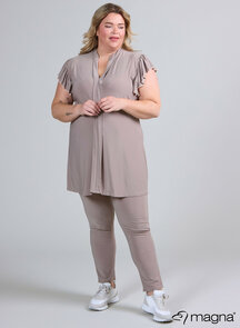 C-2305 Magna Sleeveless Frill Tunic  001 BLACK