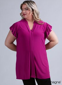 C-2305 Magna Sleeveless Frill Tunic 056 Fucchia