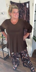 B-6004 MAGNA TOP 3/4 MOUW SOLID BRUIN 064